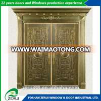 Commercial double aluminum frame glass doors strong steel door