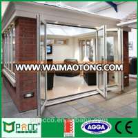 Modern Good Quality aluminum glass toilet folding bi fold screen door